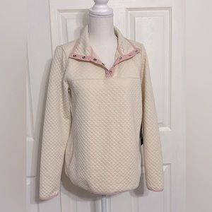 Jones New York & Co. Cream Colored Quilted Pullover Size Small
